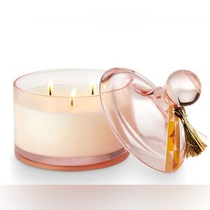 BIG Pink Popcorn Garland Lidded Glass Jar 15.8 oz